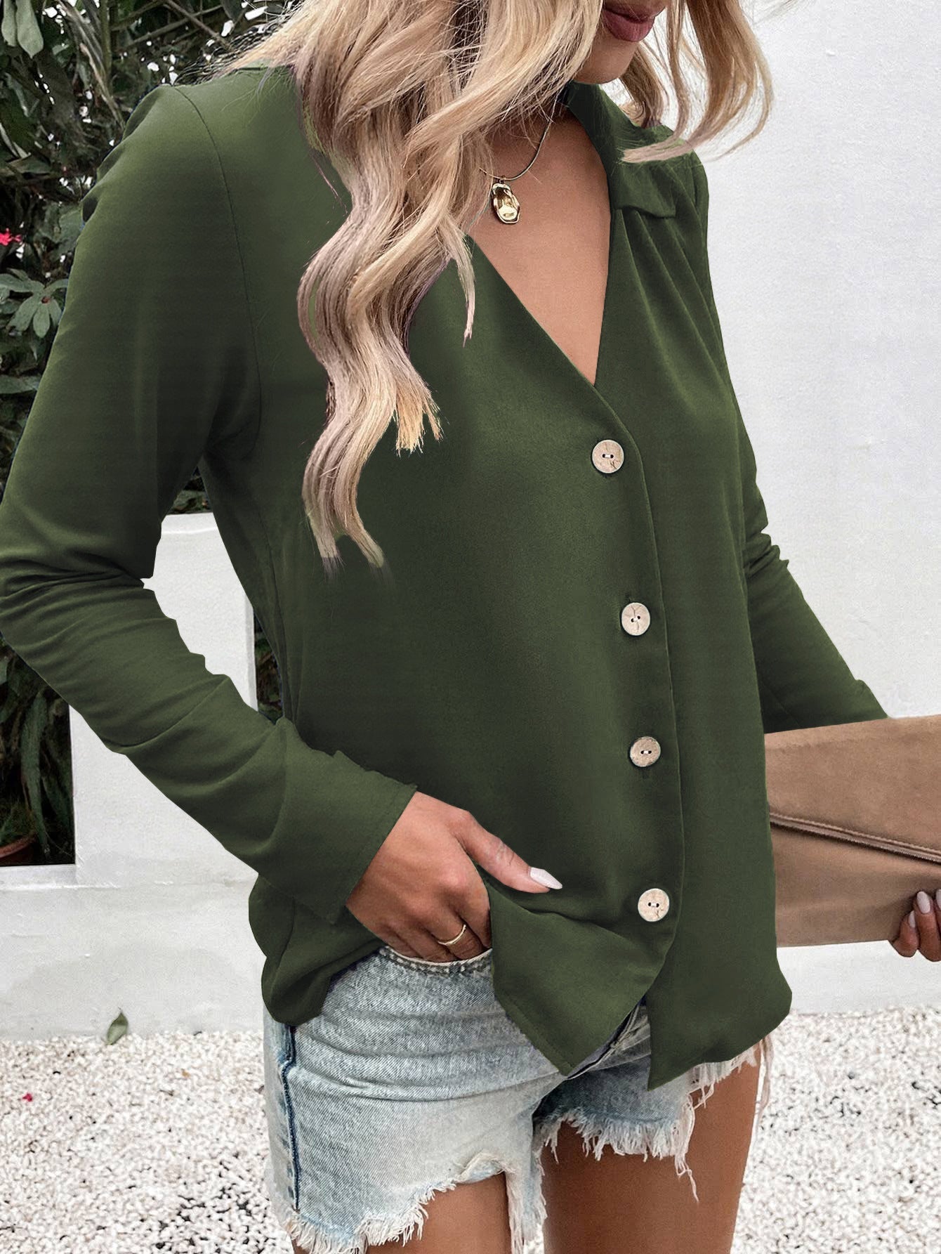 Chemisier Chic pour Femme avec Patte de Boutonnage Élégant