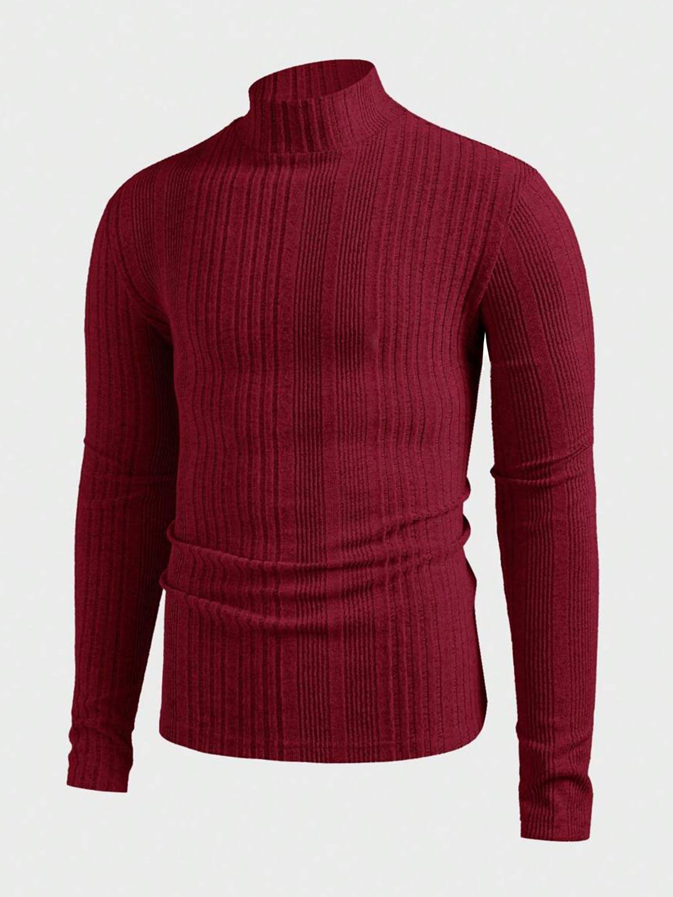 Pull homme tricot col montant effet côtelé