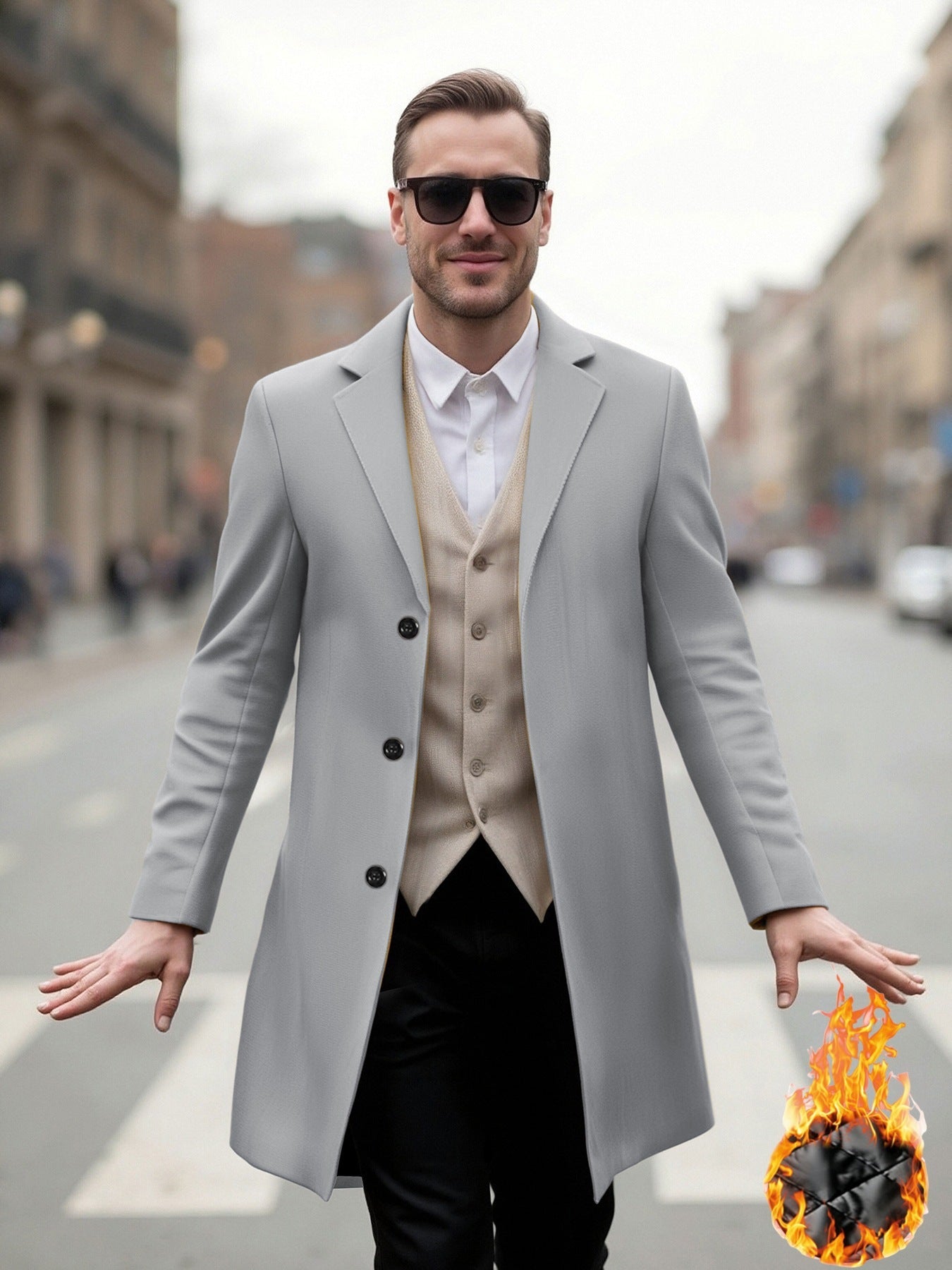 Manteau long élégant pour homme Coupe moderne