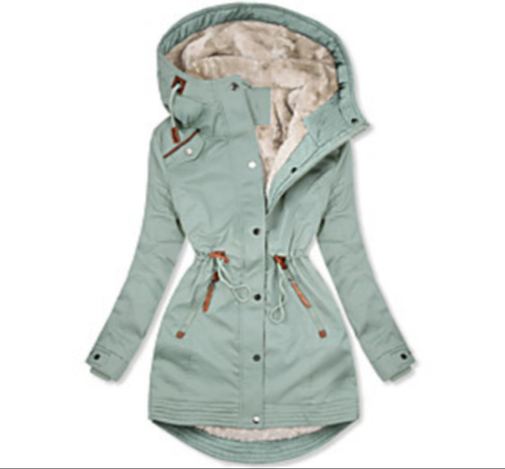 Parka d'hiver pour femmes, doublé polaire, isolé