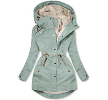 Parka d'hiver pour femmes, doublé polaire, isolé