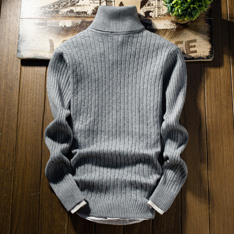 Pull Homme Col Roulé Torsades Mode Élégante