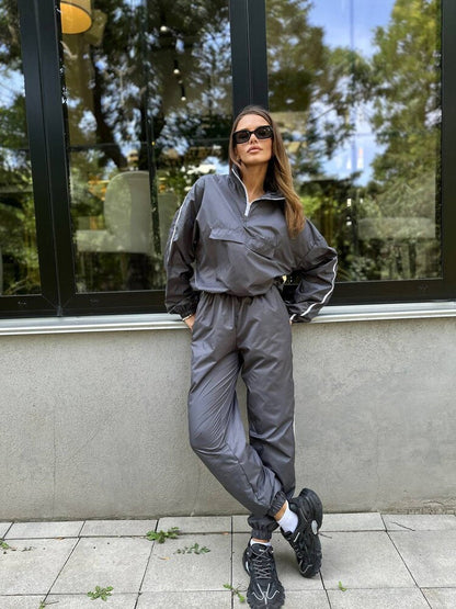 Ensemble de sport pour femme léger respirant avec fermeture éclair