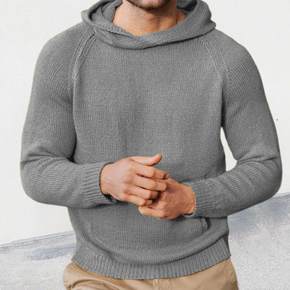 Herren Strickpullover Kapuze Feinmasche Modern - IdealeKleiden