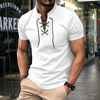 Polo homme coupe décontractée à lacets