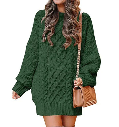 Robe pull douce pour femmeManches longues