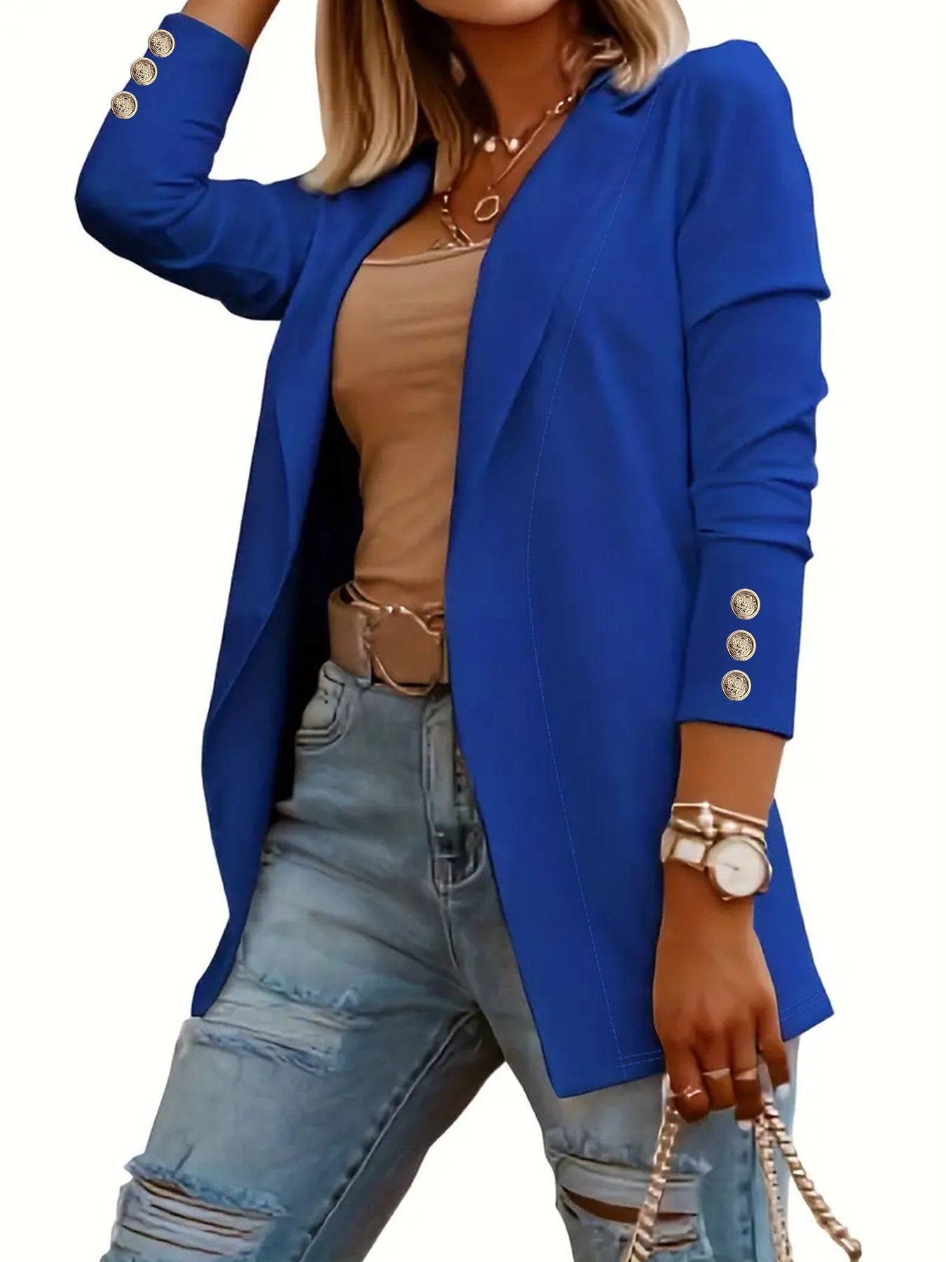 Blazer Élégant Femme Taille Cintrée