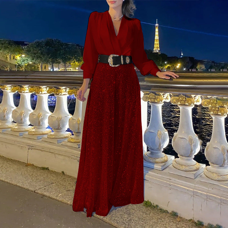 Robe de Soirée Élégante Fleur Scintillante