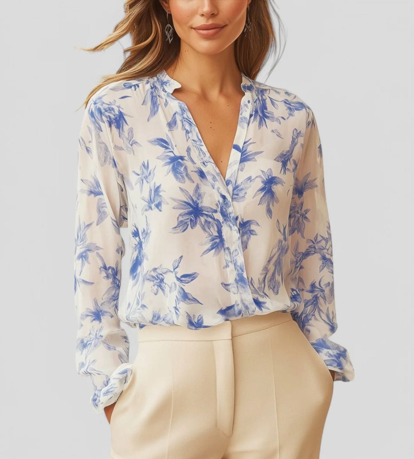 Chemisier élégant fleuri pour femme, vêtements d'été