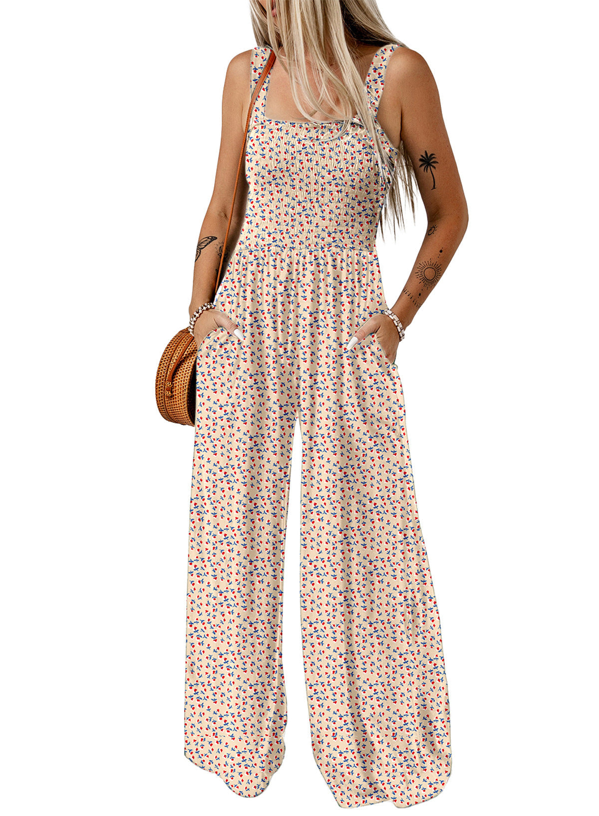 Combinaison élégante pour femme motif floral été