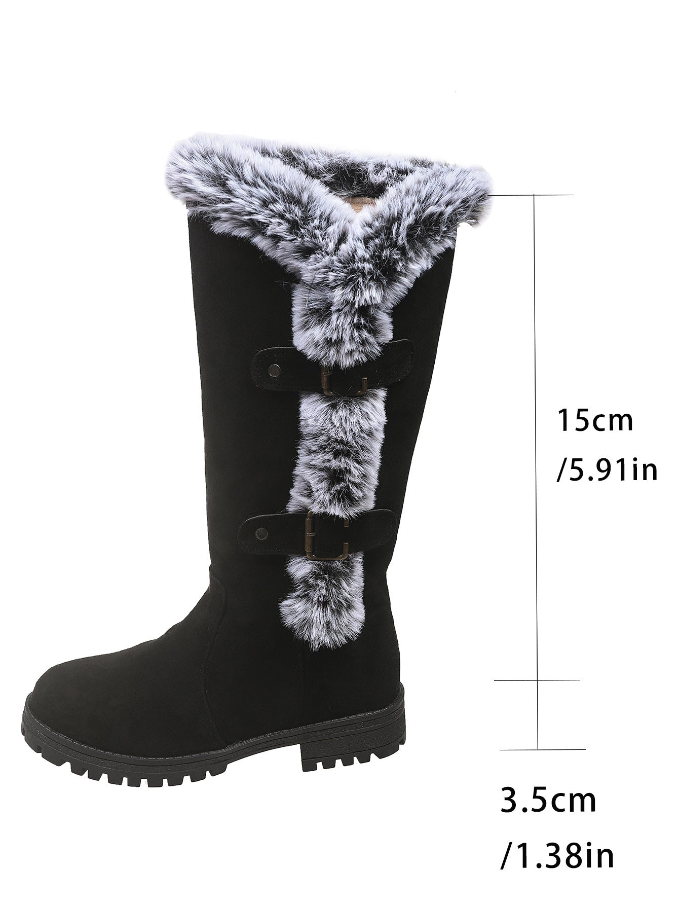 Bottes d'hiver Femme Doublure peluche Antidérapantes