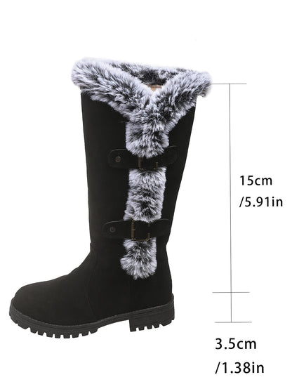 Bottes d'hiver Femme Doublure peluche Antidérapantes