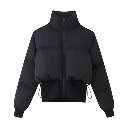 Damen Cropped Daunenjacke Modisch Warm Isoliert - IdealeKleiden