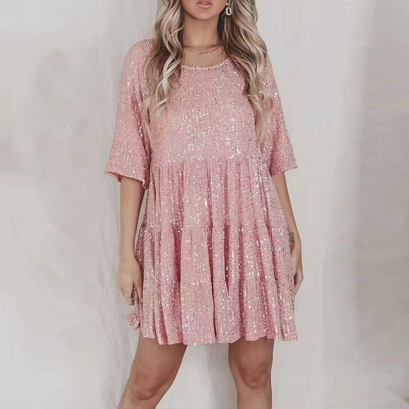 Robe de soirée scintillante à sequins pour femme