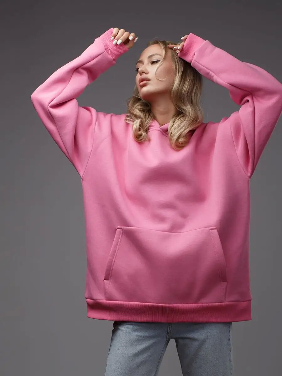 Grand Sweat à Capuche Doux et Moelleux pour Femmes avec Poche Kangourou