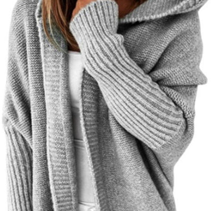 Gemütliche Strickjacke mit Kapuze - IdealeKleiden