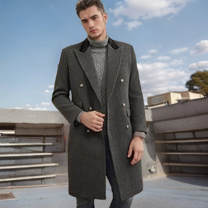 Manteau en laine pour homme coupe ajustée élégant