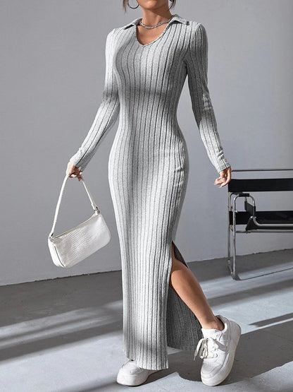Robe longue Femme Col V Robe d'été Élégante