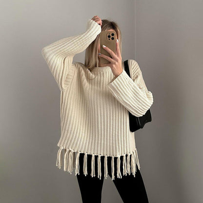 Pull tricoté femme Décontracté Franges Doux