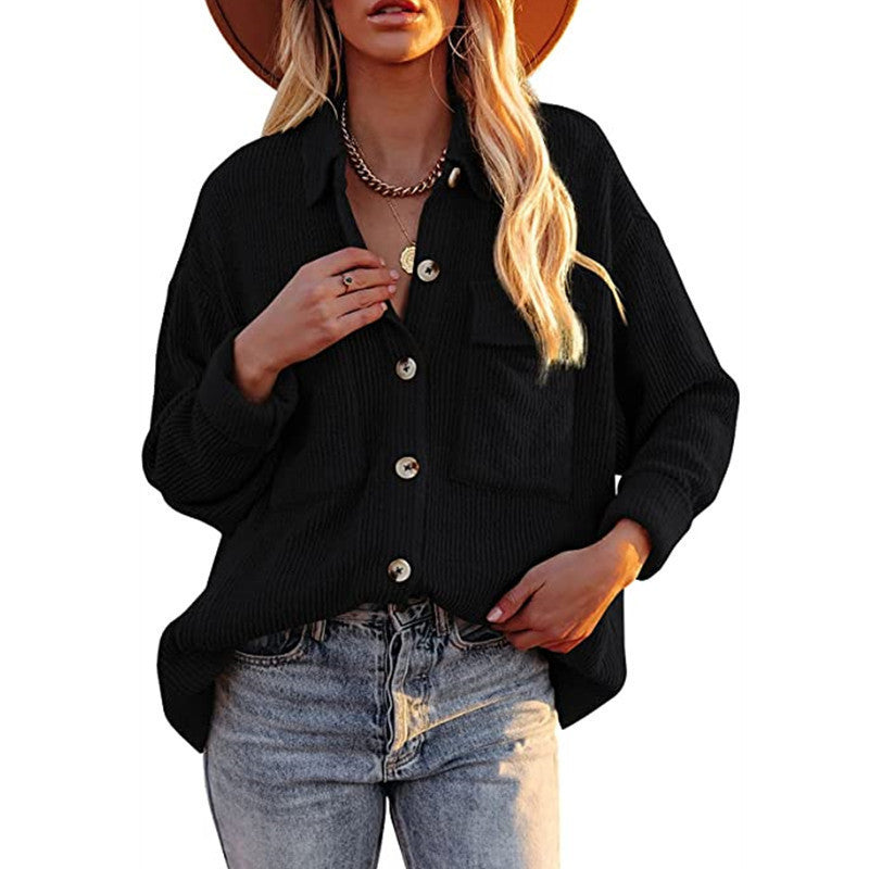Chemisier oversize à texture et boutons pour femme