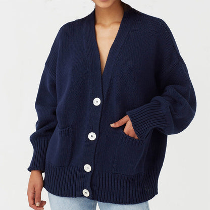 Gilet en grosse maille pour femme, grande taille, élégant