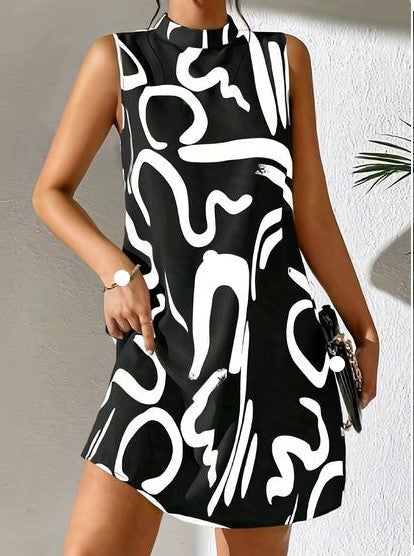 Robe courte pour femme motif graphique moderne élégant