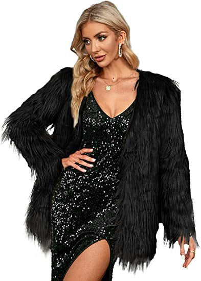 Veste de luxe en fausse fourrure pour femmes Douce et élégante