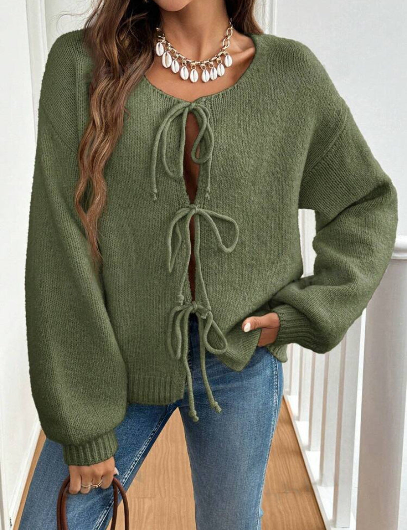 Pull en maille pour femme Doux Ample Détails à nouer