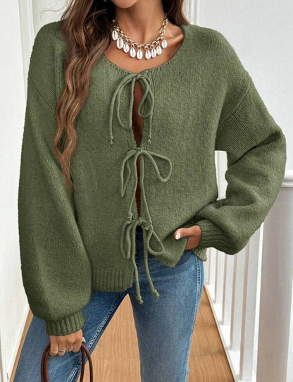 Pull en maille pour femme Doux Ample Détails à nouer
