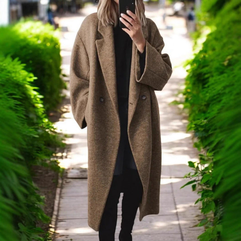 Manteau en laine oversize pour femme, élégant et chaud