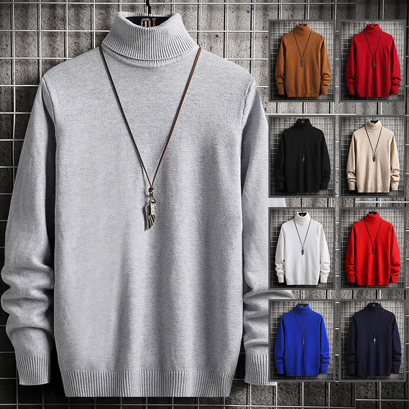 Pull col roulé homme en laine élégant moderne