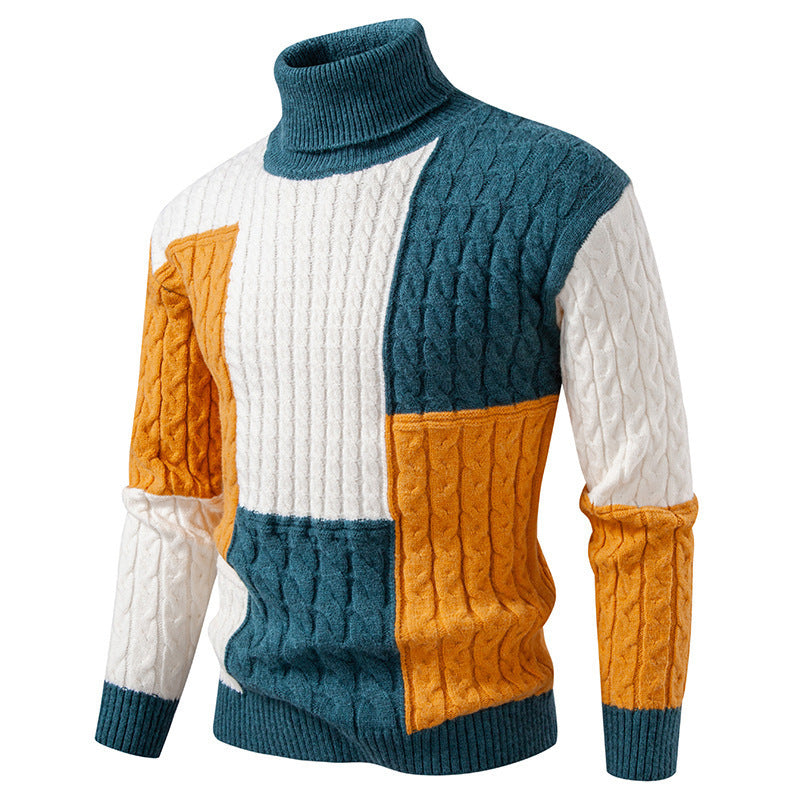 Pull Homme Col Roulé Design Tricot Moderne