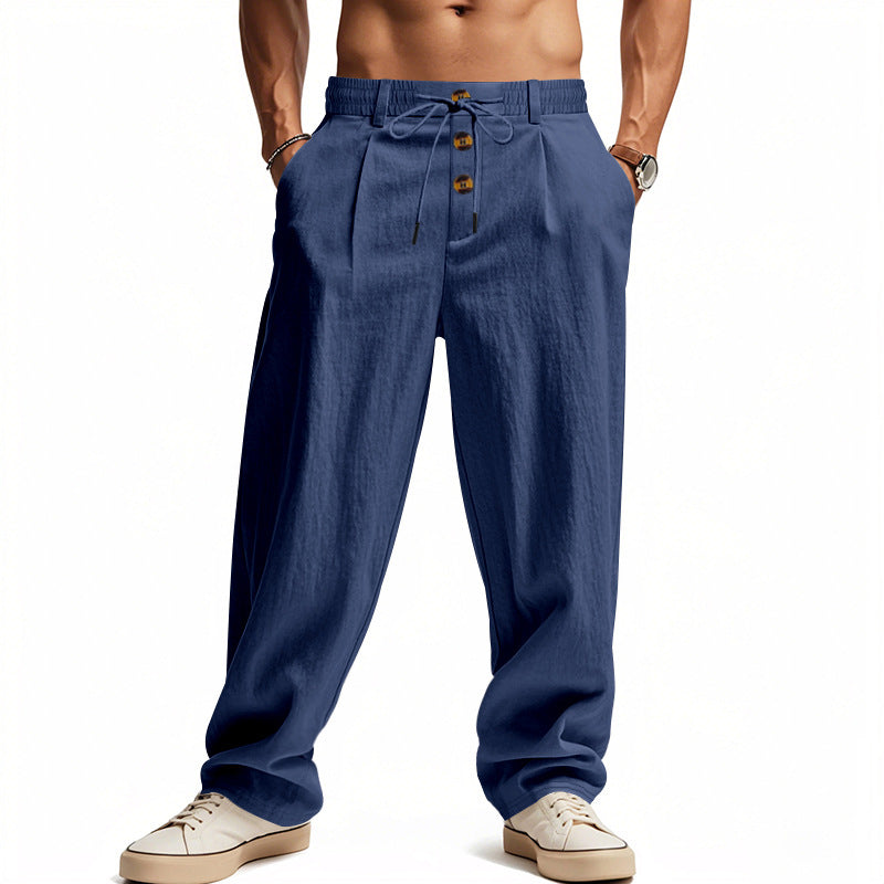 Pantalon en lin pour homme, confortable et respirant