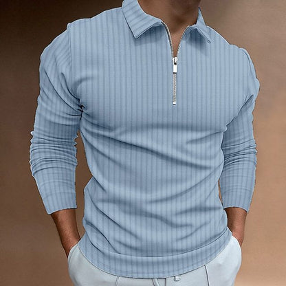Polo pour homme style moderne avec fermeture éclair