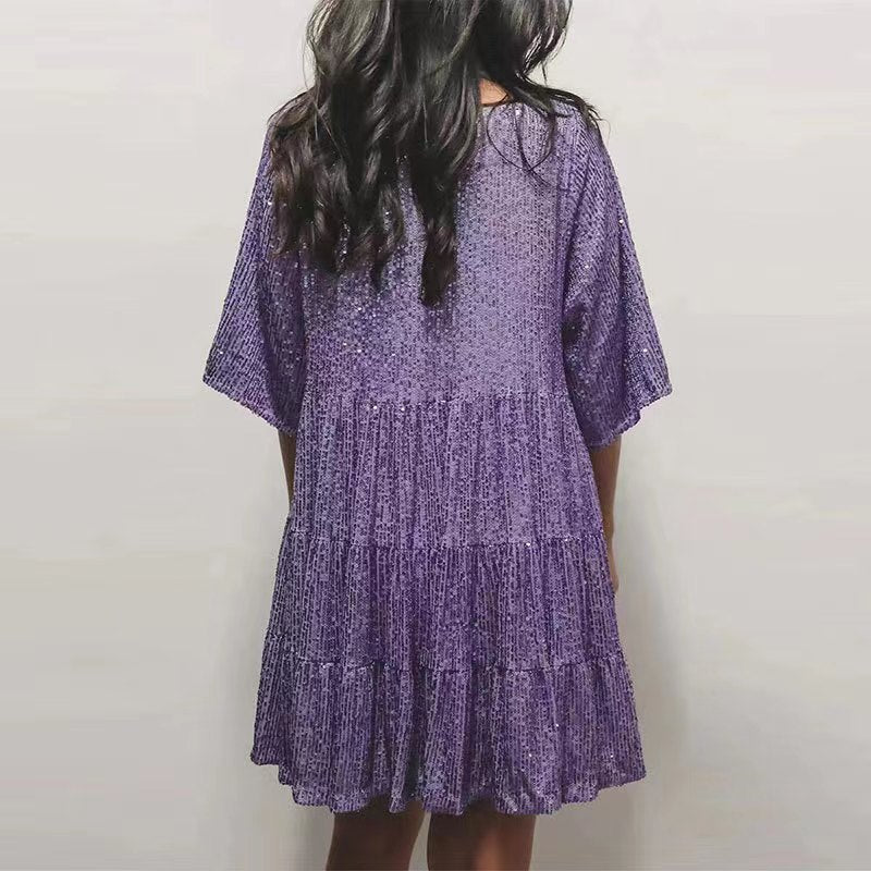 Robe de soirée scintillante à sequins pour femme