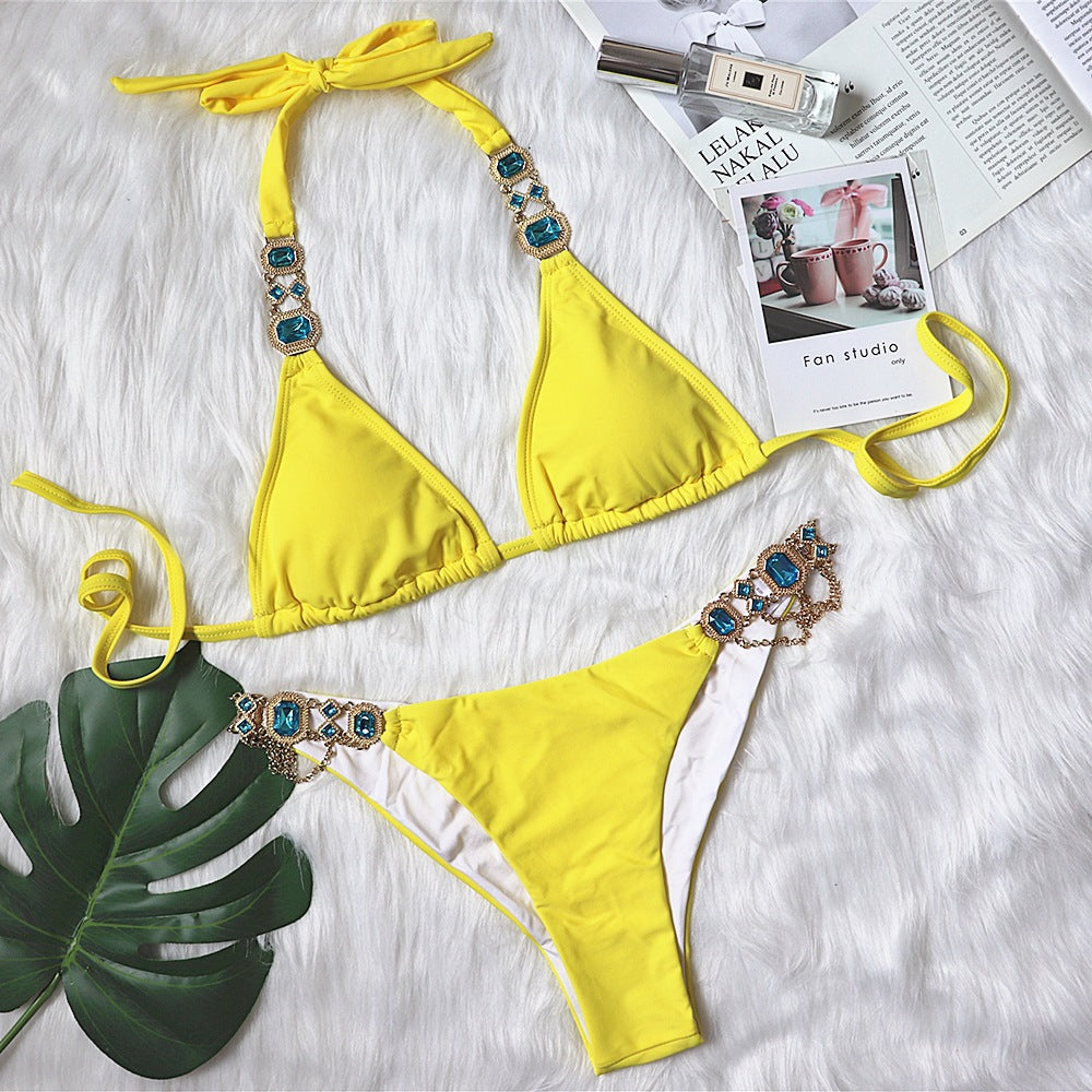 Maillot de bain scintillant effet diamant pour femme