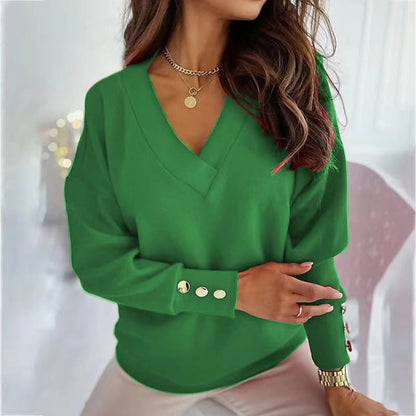 Pull pour femme Manches larges Tissu doux Décontracté