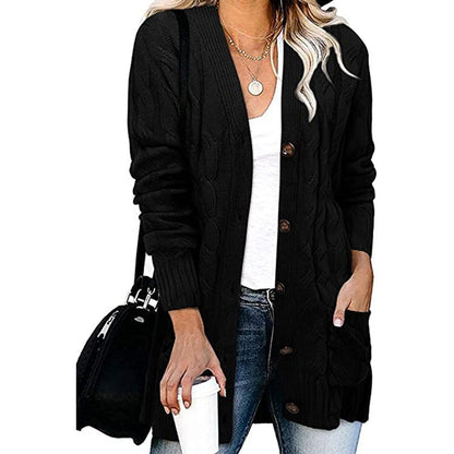 Gilet en tricot tressé avec poches