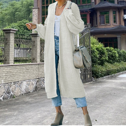 Cardigan en maille pour femme, manches larges, design élégant