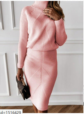 Robe pull femme Col montant design élégant
