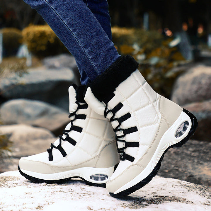 Damenschuhe Stiefel Mittlerer Schaft Schnürung - IdealeKleiden