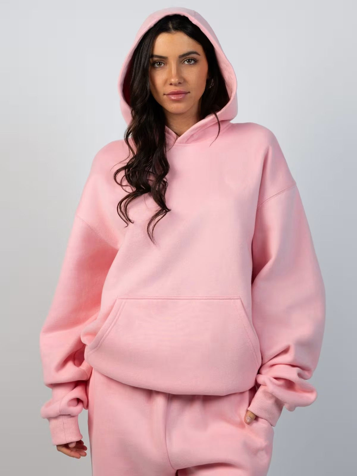 Sweat-shirt à capuche pour femme Coupe décontractée Oversize Poche kangourou