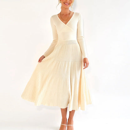 Robe cache-cœur plissée élégante pour femme