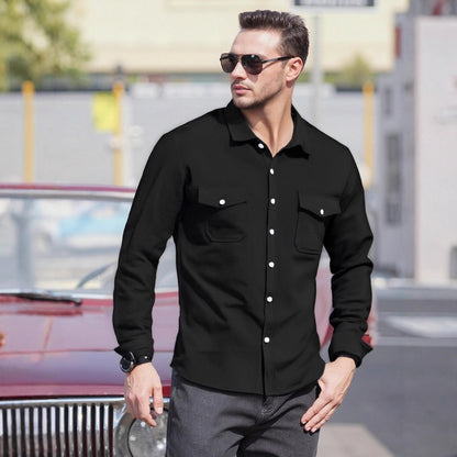 Herren Langarmhemd Modern Entspannt - IdealeKleiden