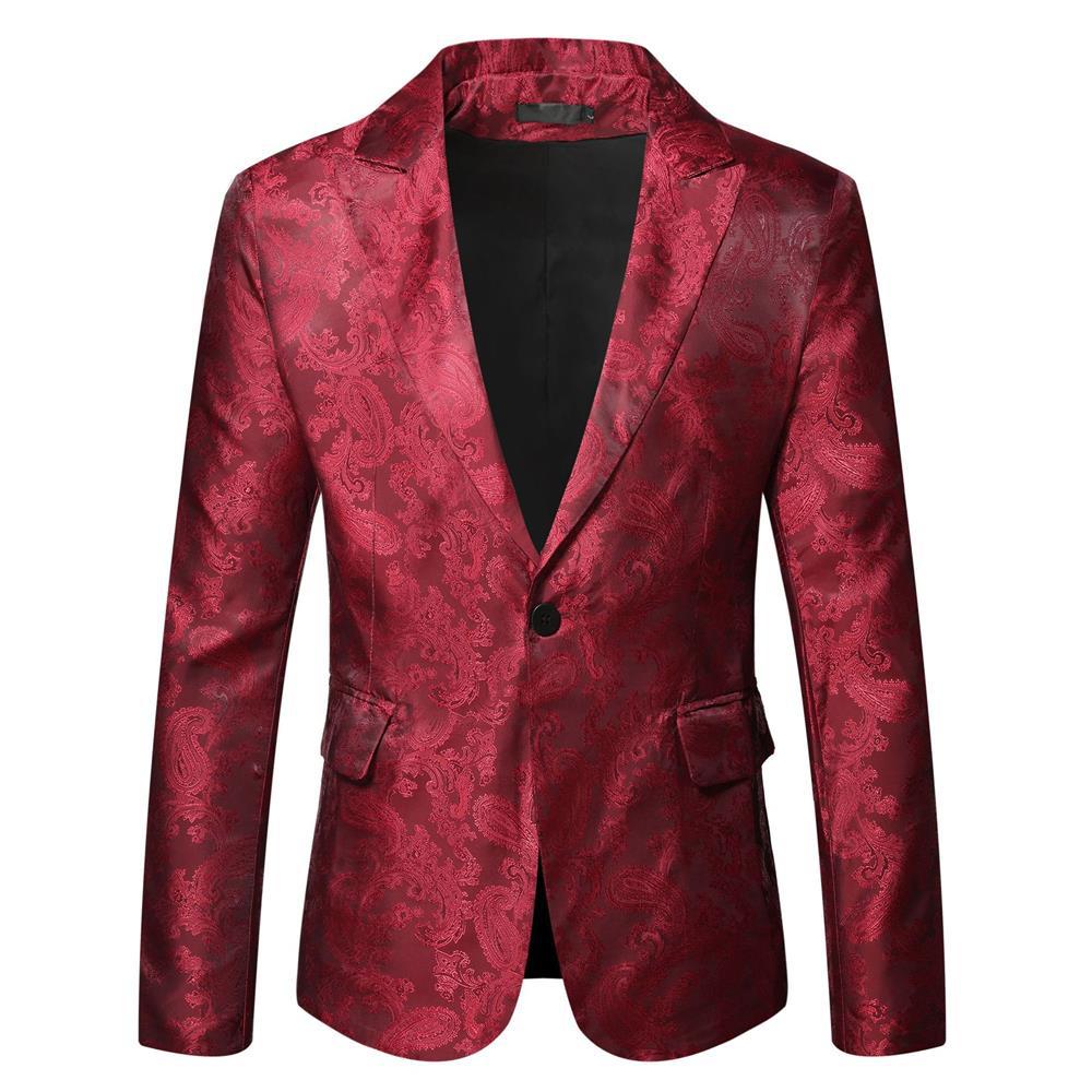 Blazer homme motif cachemire élégant coupe slim