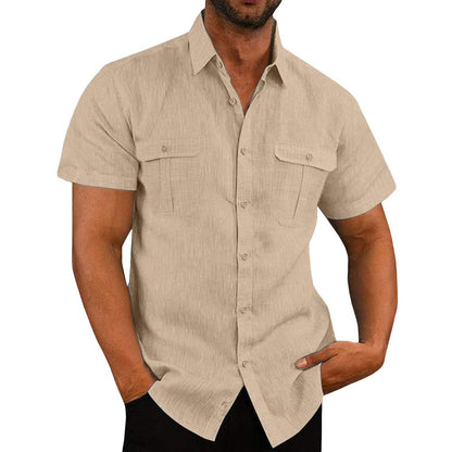 Chemise homme manches courtes pratique avec poche poitrine
