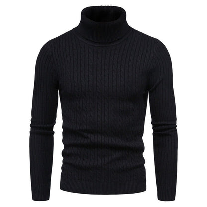 Pull Homme Col Roulé Torsades Mode Élégante