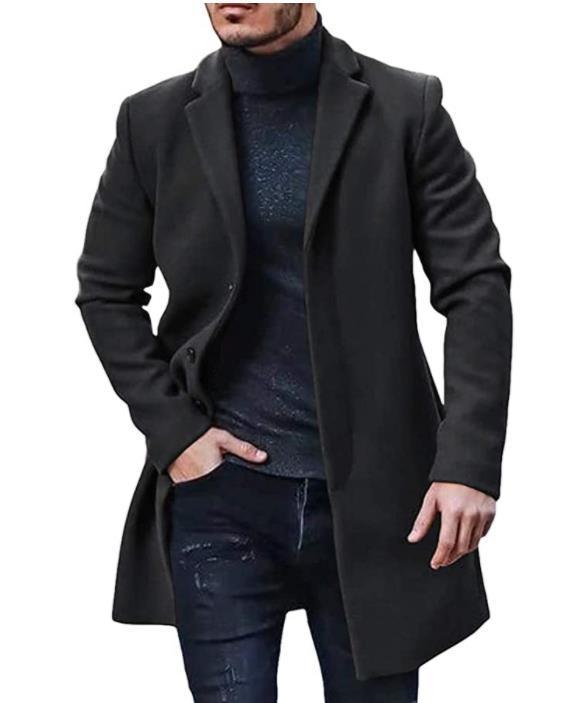 Manteau d'hiver homme élégant classique noir