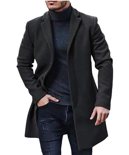 Manteau d'hiver homme élégant classique noir
