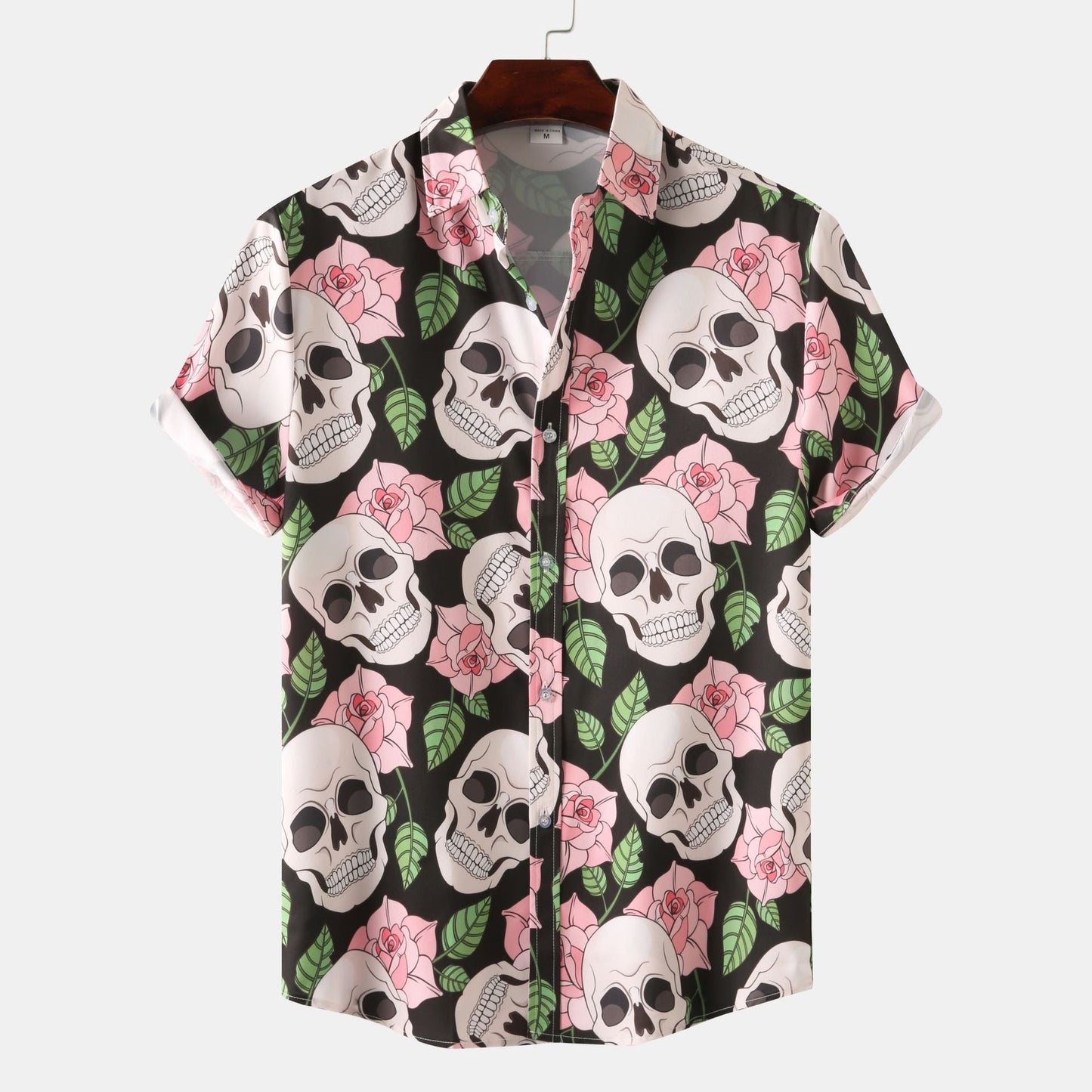 T-shirt homme crâne fleuri tendance été
